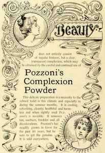 1893 Ad Pozzoni's Complexion Medicated Powder Beauty Products Cosmetics MX7