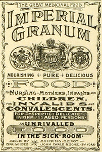 1893 Ad Imperial Granum Medicinal Nutritious Food Infants Nursery Baby MX7