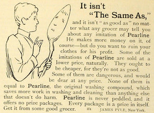 1893 Ad James Pyles New York Pearline Washing Soap Cleaning Products MX7