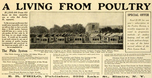 1910 Ad Philo National Institute Plant Pedigree White Orpingtons Land MX7