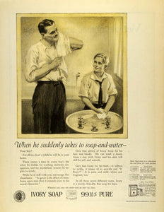 1922 Ad Procter Gamble Ivory Soap Boy Father Washing Sink Cleansing Faucet MX7