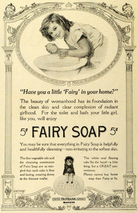 1914 Ad N. K. Fairbank Fairy Soap Girl Washbowl Washing Clean Hands Art J MX7