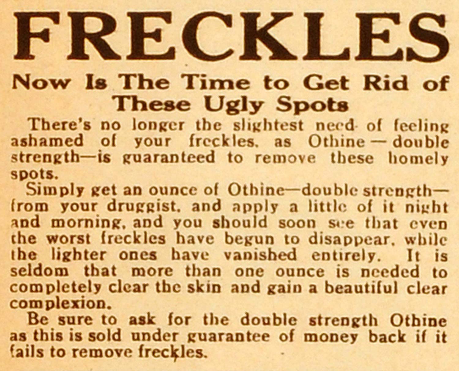 1922 Ad Othine Freckle Removing Ointment Beauty Treatment Clear Complexion MX7