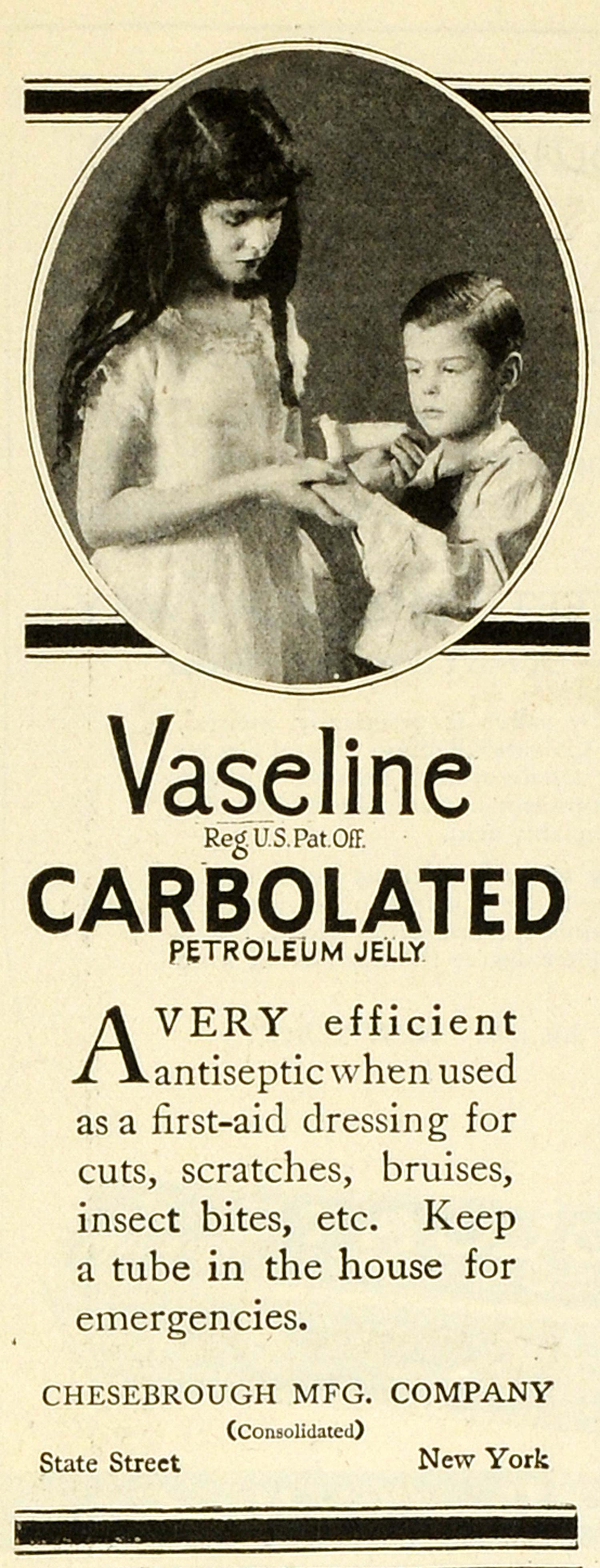 1922 Ad Chesebrough Vaseline Petroleum Jelly First-Aid Ointment Childr ...