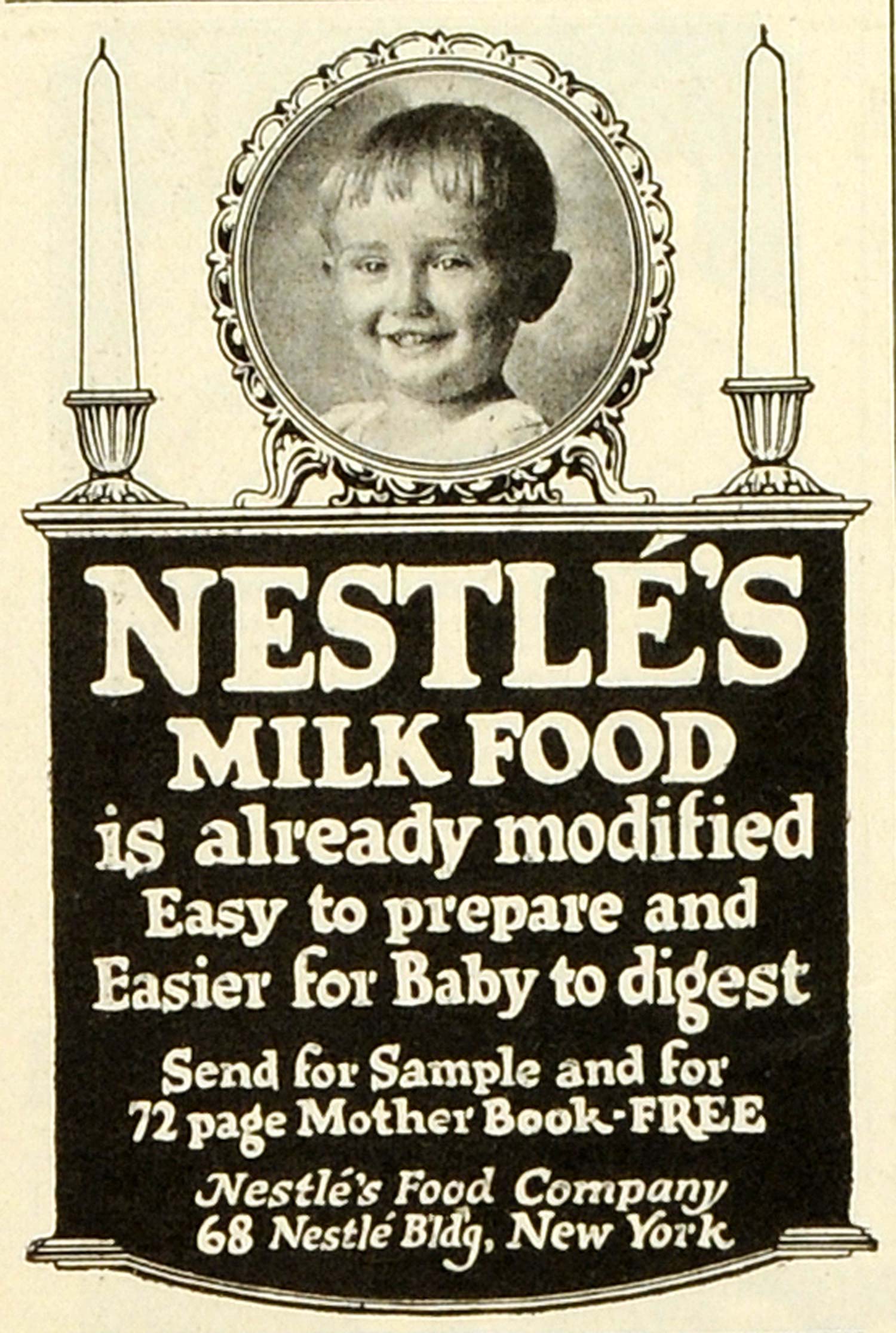 1922 Ad Nestle Milk Food Baby Newborn Child Digestion Health Eat Mantel MX7