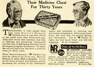 1922 Ad A H Lewis Medicine Nature's Remedy Pills Medical Tablets Elderly MX7