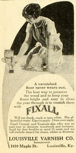 1925 Ad Louisville Varnish Fixall Hardwood Floor Enamel Finish Housewife MX7