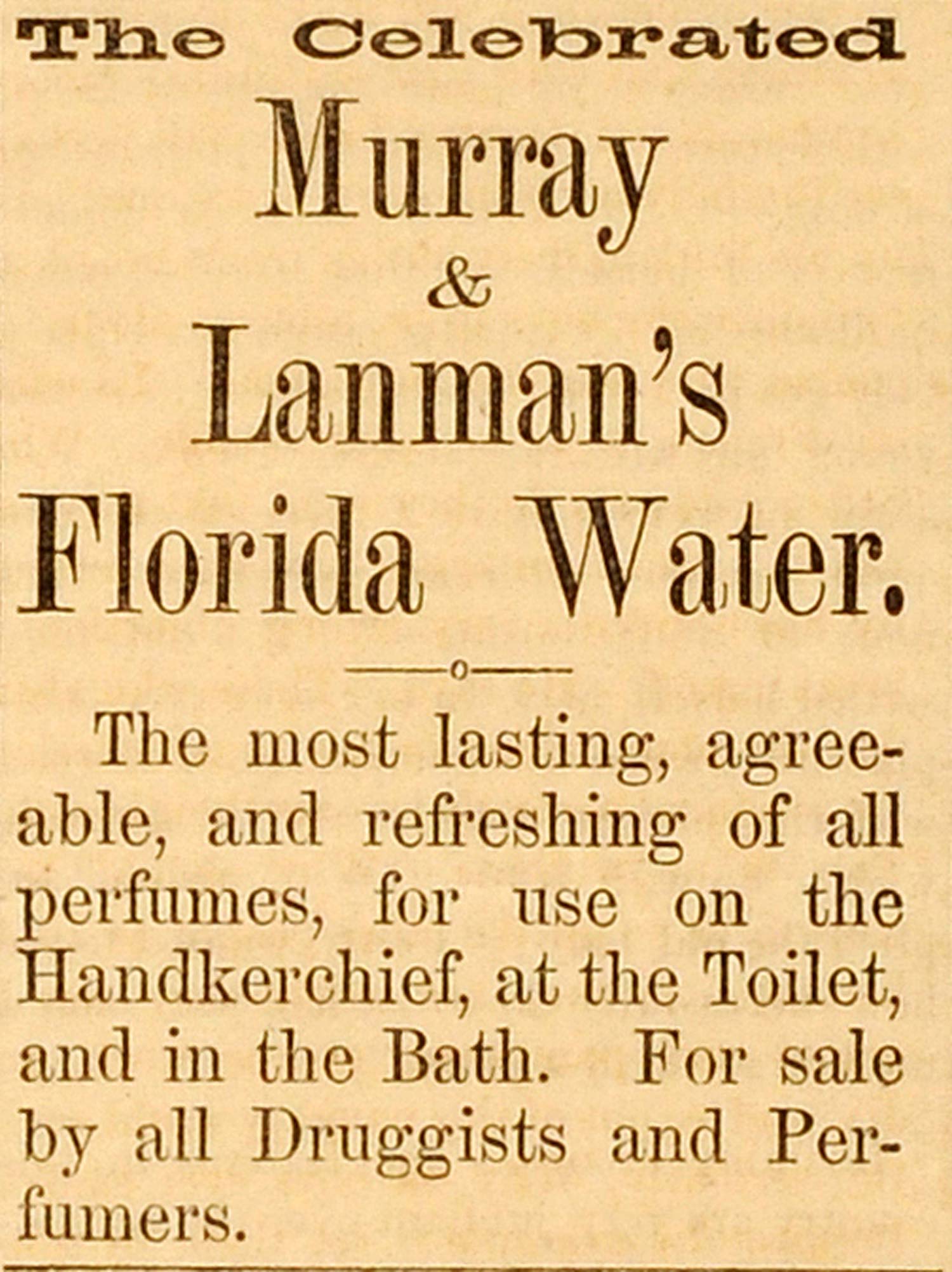 1870 Ad Murray Lanman Florida Water Handkerchief Perfume Toiletries Cologne MX7
