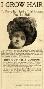 1906 Ad Foso Hair Dye Scalp Dandruff Hair Growth Beauty Eyebrows J. F MX7