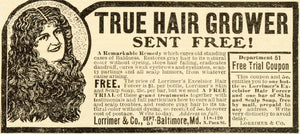 1901 Ad Lorrimer & Co Excelsior Hair Forcer Skin Scalp Bar Soap Hair Loss MX7