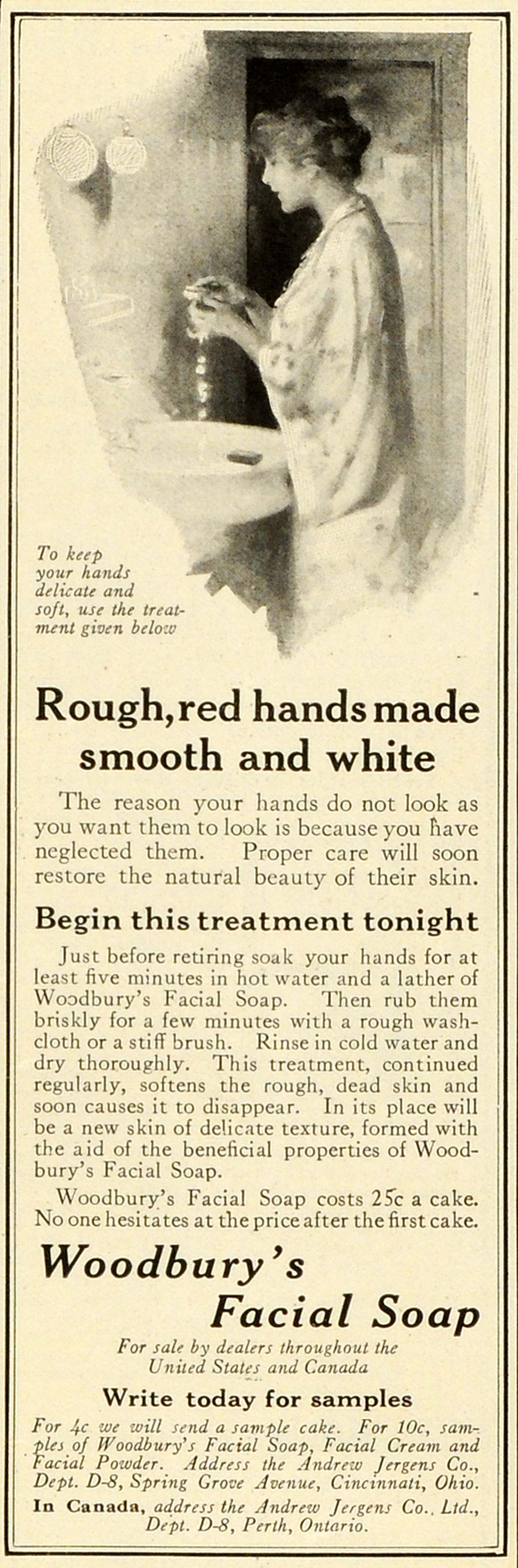1913 Ad Woodbury Facial Soap Dry Skin Complexion Beauty Price Toiletries MX7