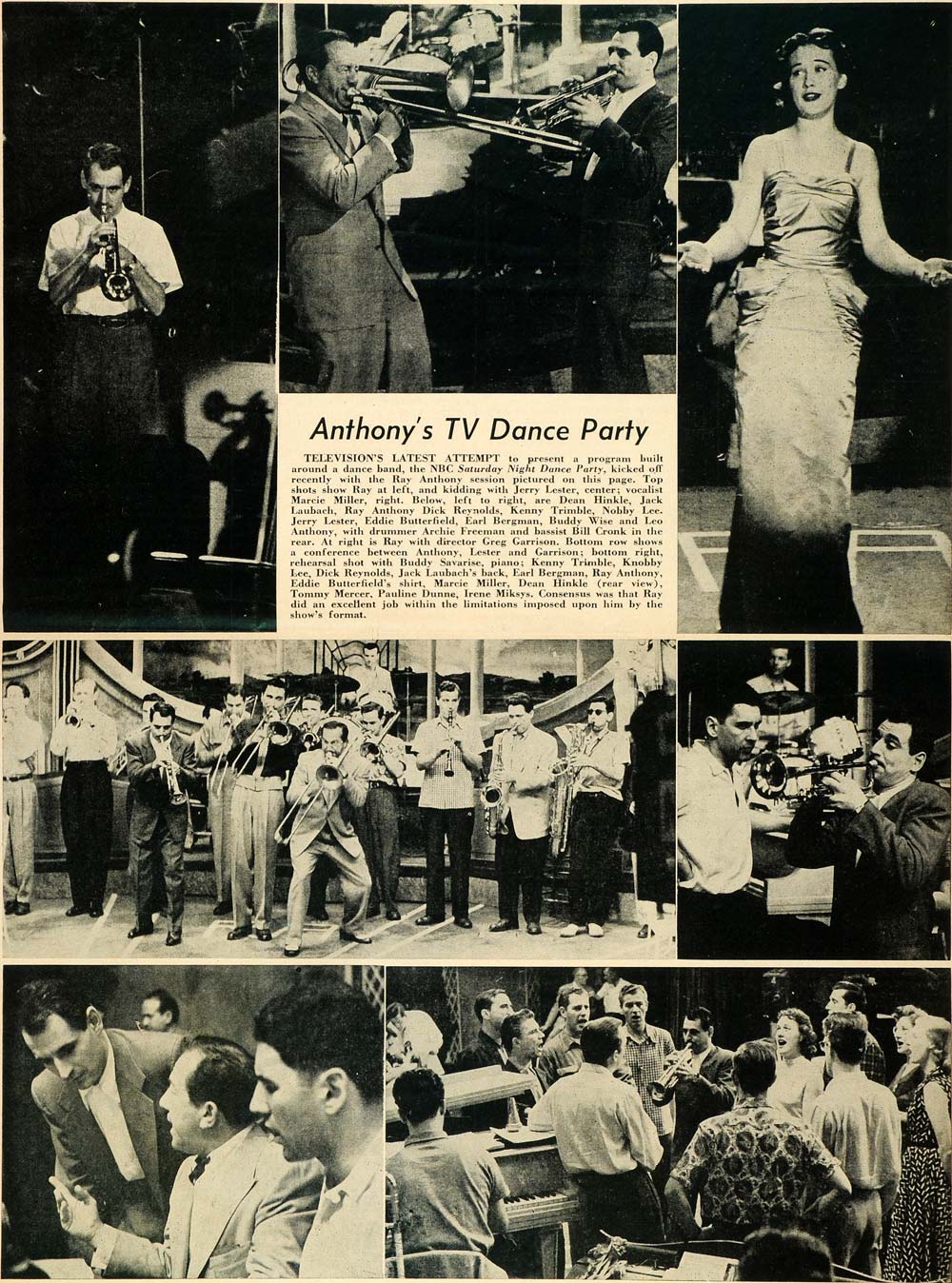 1952 Music Print Saturday Dance Party Show Ray Anthony ORIGINAL HISTORIC MZ1