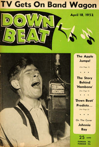 1952 Cover Beat Johnnie Ray Jazz Blue Piano Microphone - ORIGINAL MZ1