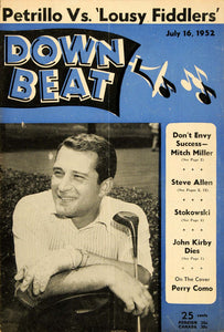1952 Cover Down Beat Perry Como Singer TV Star Golfing - ORIGINAL MZ1