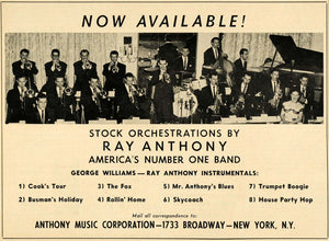1952 Ad Ray Anthony George Williams Orchestra Records - ORIGINAL ADVERTISING MZ1