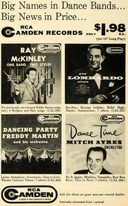 1956 Ad RCA Martin McKinley Lombardo Ayres Band Records - ORIGINAL MZ1