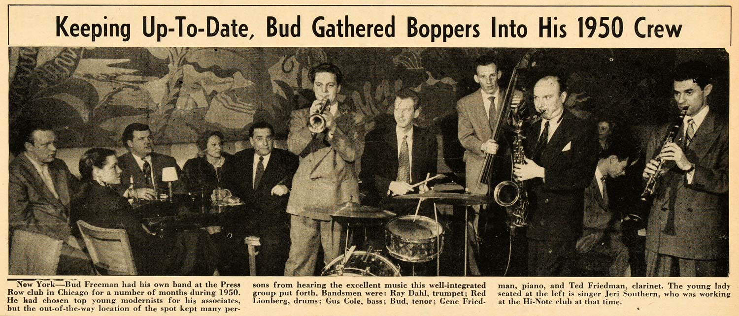 1952 Print Bud Freeman Press Row Club Band Performance ORIGINAL HISTORIC MZ1