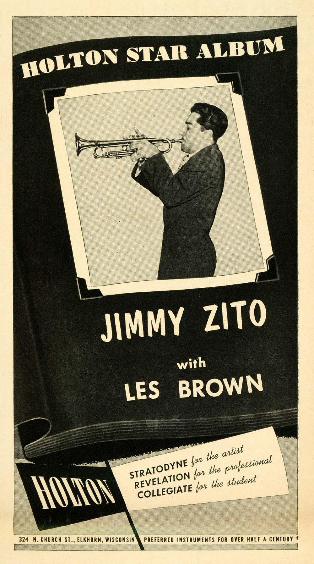 1953 Ad Holton Music Instruments Jimmy Zito Les Brown - ORIGINAL ADVERTISING MZ1