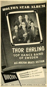 1953 Ad Holton Thor Ehrling Brass Dance Band Sweden - ORIGINAL ADVERTISING MZ1