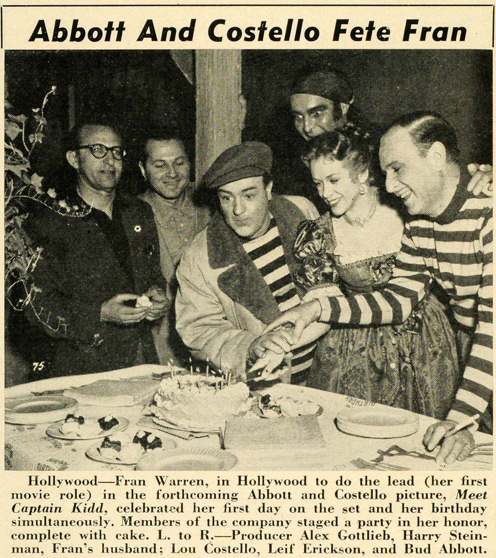 1952 Print Budd Abbott Louis Costello Fran Warren Party ORIGINAL HISTORIC MZ1