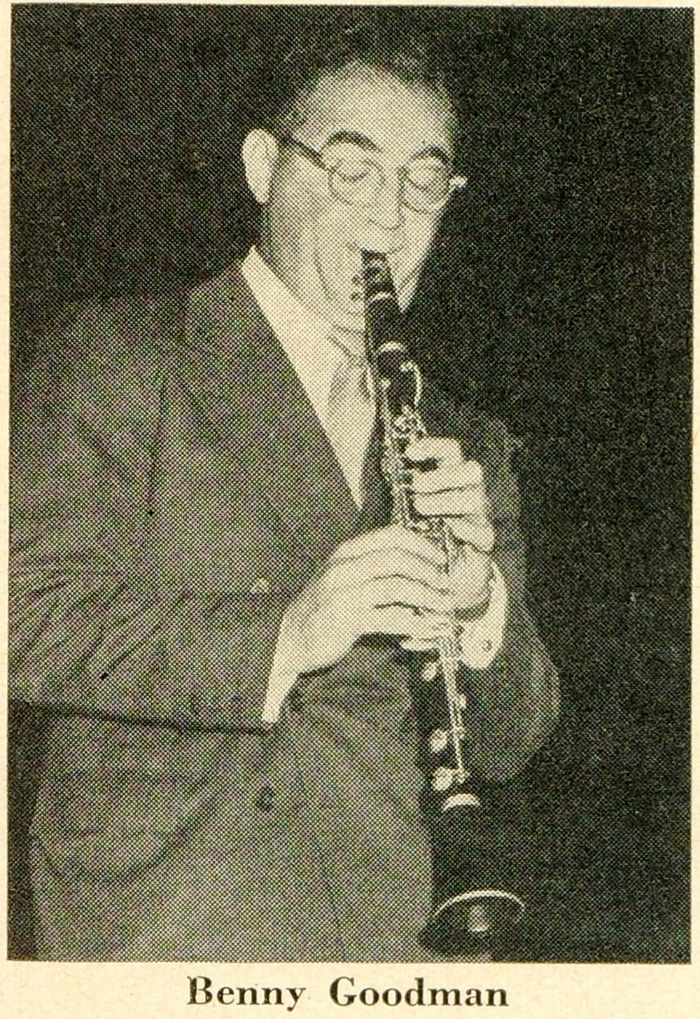 1952 Print Benny Swing King Goodman Clarinet Playing - ORIGINAL HISTORIC MZ1