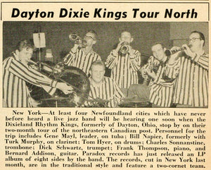 1952 Print Dixieland Rhythm King Band Newfoundland Tour ORIGINAL HISTORIC MZ1
