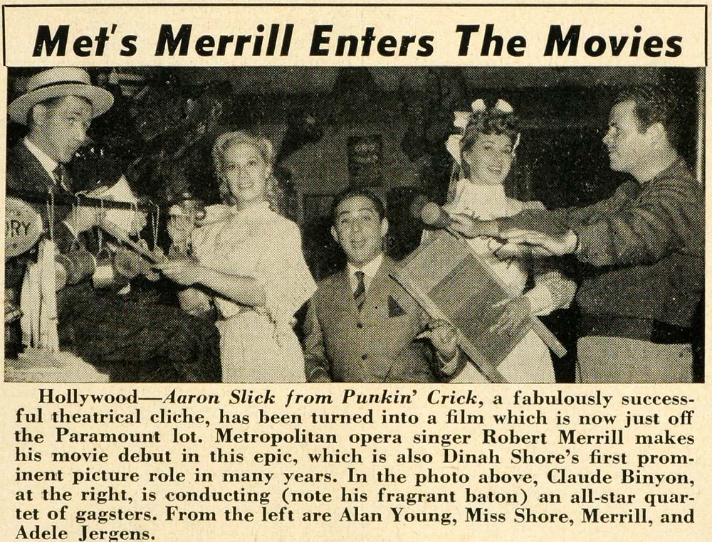 1952 Print Aaron Slick Crick Paramount Film Dinah Shore ORIGINAL HISTORIC MZ1