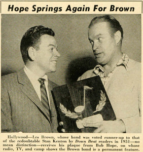 1952 Print Bob Hope Les Brown Down Beat Music Plaque - ORIGINAL HISTORIC MZ1