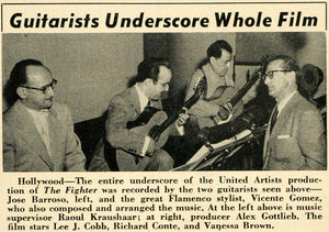 1952 Print Guitarists Fighter Film Score Barroso Gomez ORIGINAL HISTORIC MZ1
