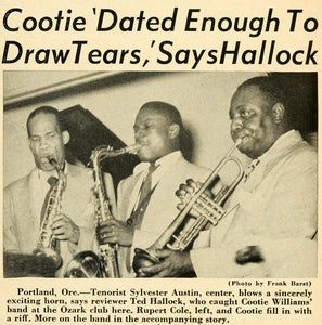 1952 Print Austin Cole Cootie Horn Trio Ozark Club Show ORIGINAL HISTORIC MZ1