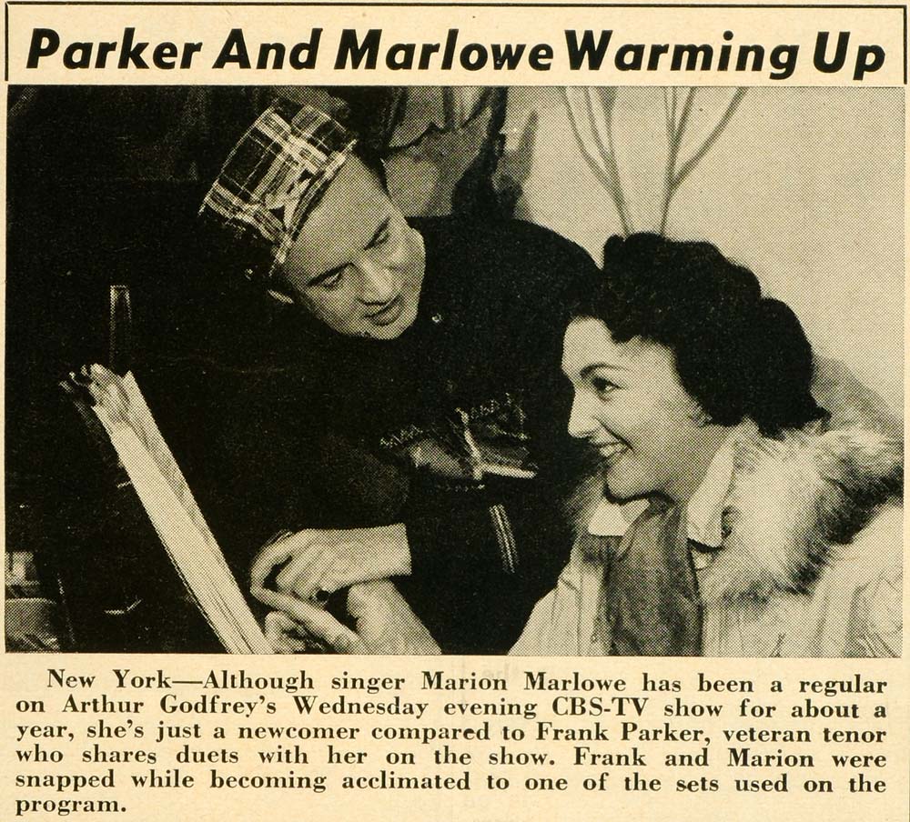 1952 Print Marion Marlowe Frank Parker Duet CBS Godfrey ORIGINAL HISTORIC MZ1