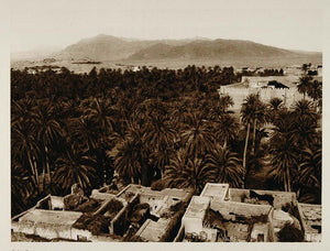 1924 Gafsa Oasis Tunisia Mountains Landscape Lehnert Landrock Photogravure NAF1