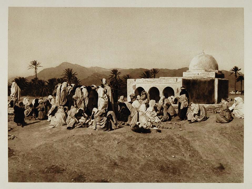 1924 Women Mourners Cemetery Gafsa Oasis Tunisia Print - ORIGINAL NAF1