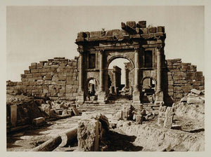 1924 Antonine Gate Forum Sbeitla Tunisia Photogravure - ORIGINAL NAF1