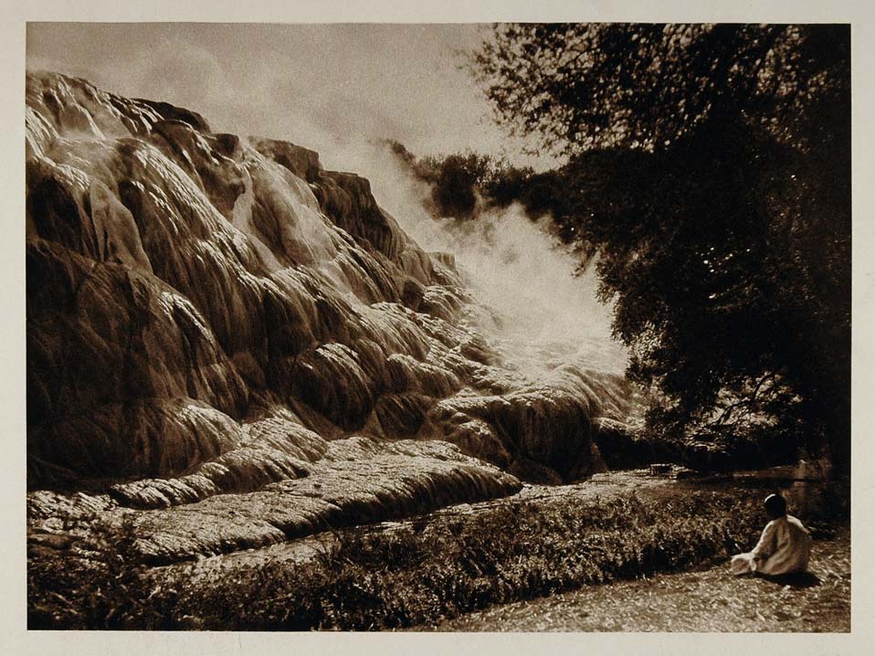 1924 Hot Springs Hammam Meskoutine Algeria Photogravure - ORIGINAL NAF1