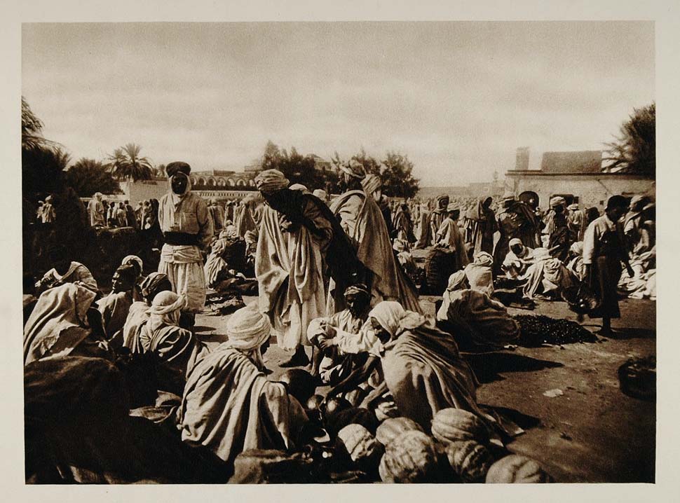 1924 Market Touggourt Oasis Algeria Lehnert & Landrock - ORIGINAL NAF1