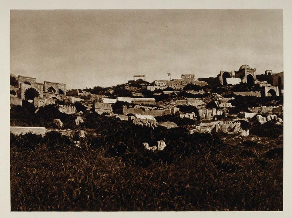 1924 Tetuan Tetouan Old Cemetery Morocco Photogravure - ORIGINAL NAF1