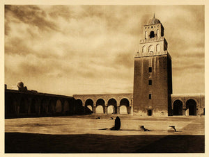 1924 Courtyard Great Mosque Kairouan Tunisia Lehnert - ORIGINAL NAF2