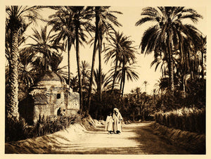 1924 Dirt Road Tozeur Oasis Tunisia Lehnert & Landrock - ORIGINAL NAF2 - Period Paper
