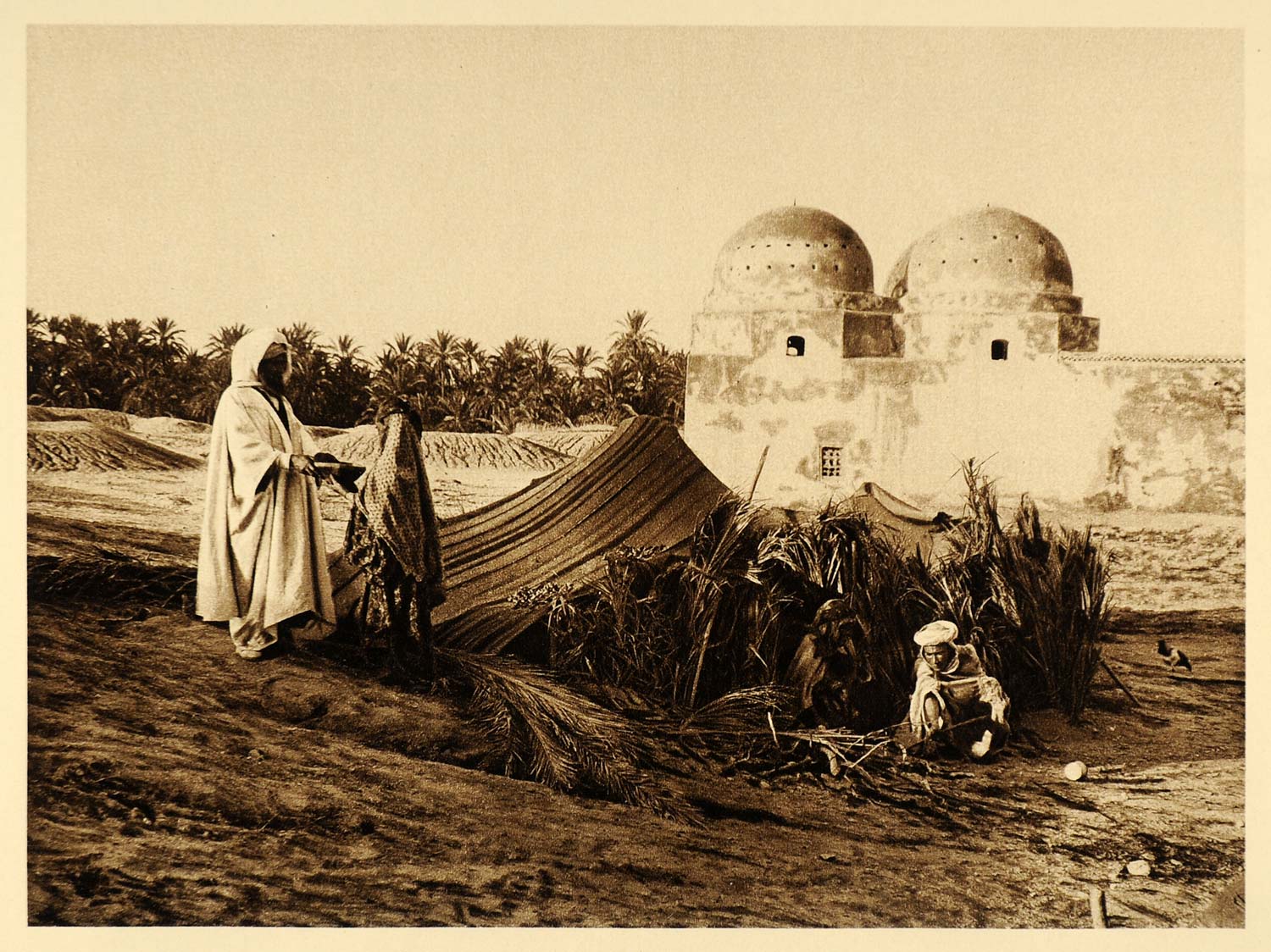 1924 Mosque Men Tozeur Oasis Tunisia Lehnert Landrock - ORIGINAL NAF2