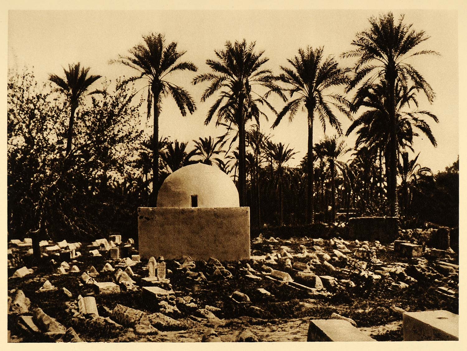 1924 Cemetery Tomb Tripoli Libya Lehnert & Landrock - ORIGINAL PHOTOGRAVURE NAF2