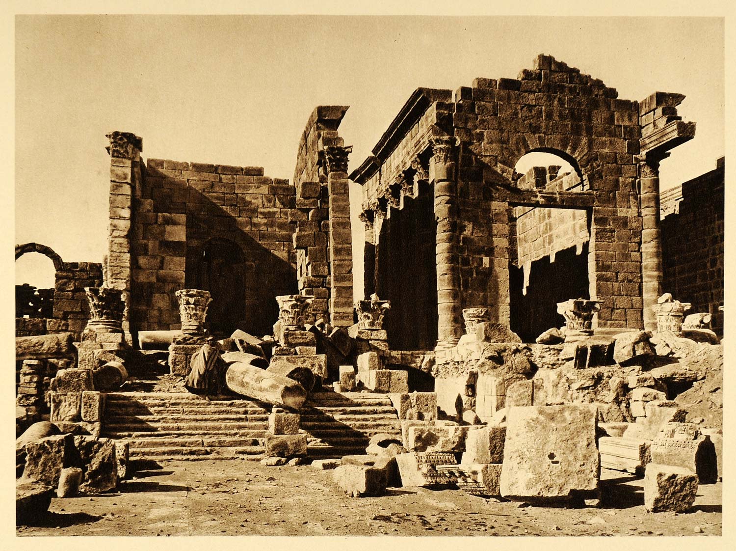 1924 Roman Temple Sbeitla Archeology Lehnert Landrock - ORIGINAL NAF2