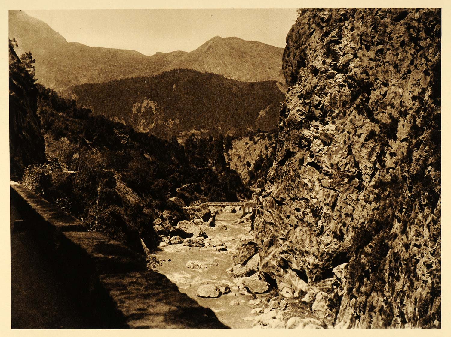 1924 Kabylie Kabylia Mountain Gorge Landscape Algeria - ORIGINAL NAF2