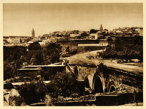 1924 Meknes City Panorama View Morocco Photogravure - ORIGINAL PHOTOGRAVURE NAF2