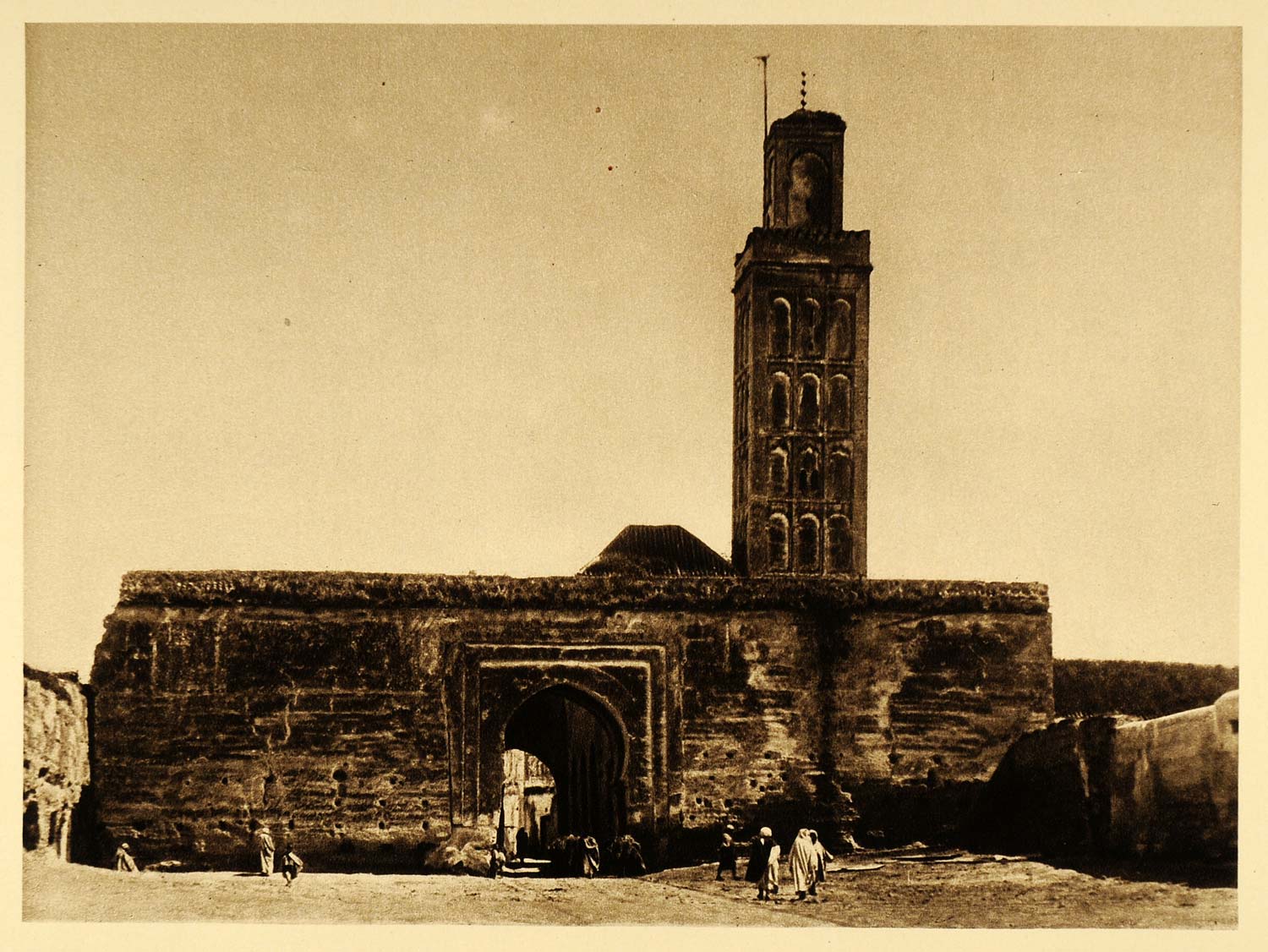 1924 Meknes Mosque Morocco Architecture Photogravure - ORIGINAL NAF2