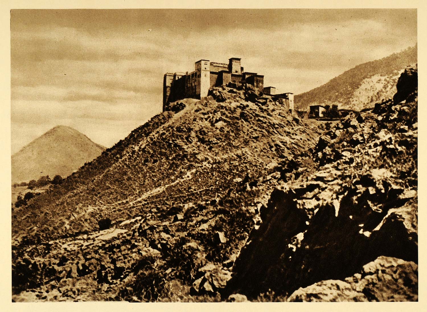 1924 Kasbah Goundafi Middle Atlas Mountains Morocco - ORIGINAL PHOTOGRAVURE NAF2