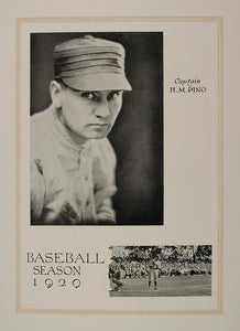 1921 Print U. S. Naval Academy Baseball 1920 H. M. Pino ORIGINAL HISTORIC NAVY2