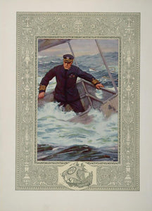 1921 Print U. S. Naval Officer Captain Shipwreck Ship - ORIGINAL NAVY
