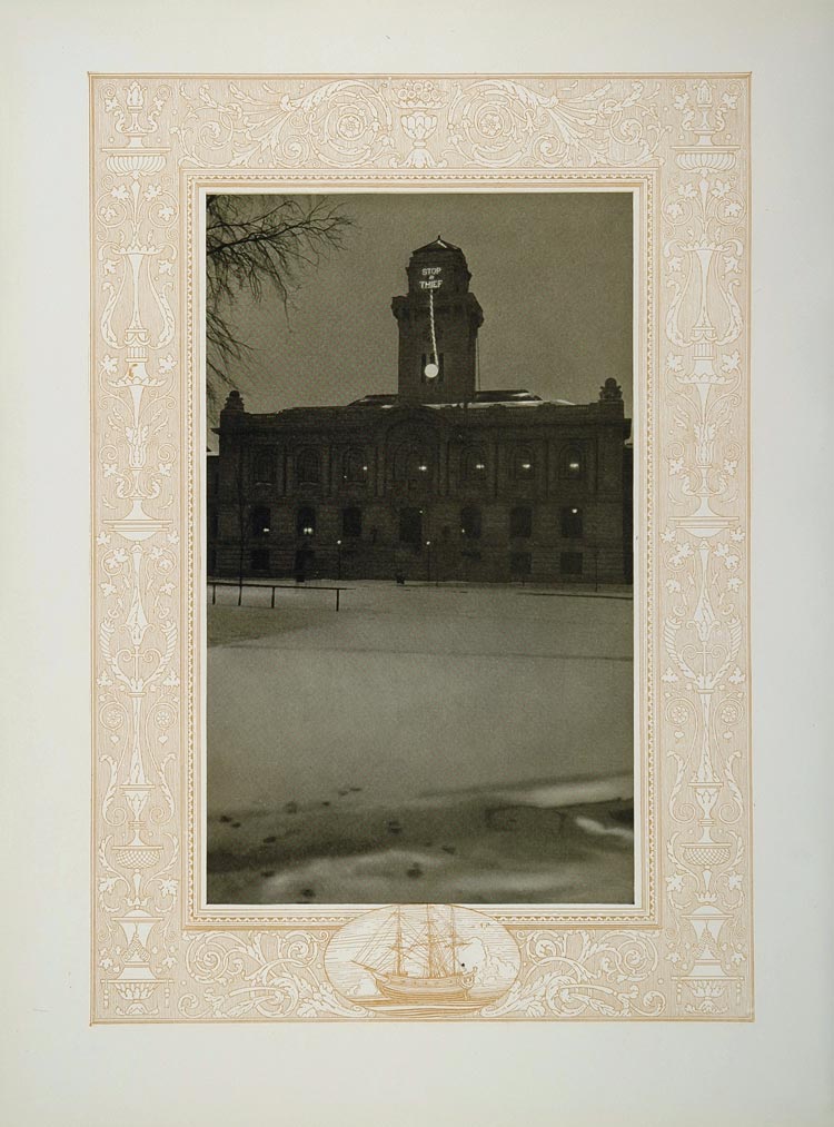 1921 U. S. Naval Academy Building Franklin Booth - ORIGINAL PHOTOGRAVURE NAVY