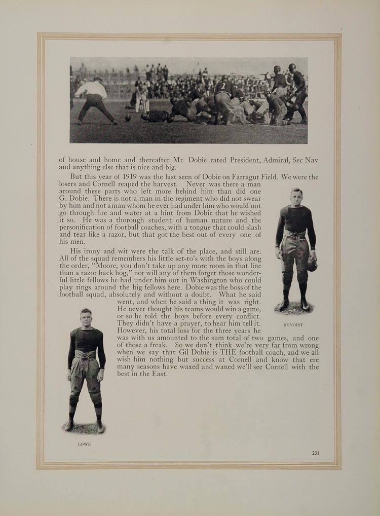 1921 James Montgomery Flagg Gilmour Dobie Coach United States Naval Academy NAVY